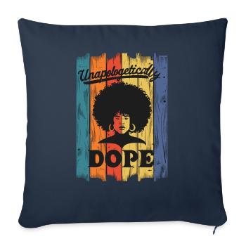 Unapologetically Empowering Afro American - Sofa pillowcase 17,3'' x 17,3'' (45 x 45 cm) - navy - Front