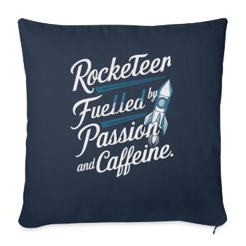 Maquette fusée - Housse de coussin décorative 45 x 45 cm - bleu marine - Devant