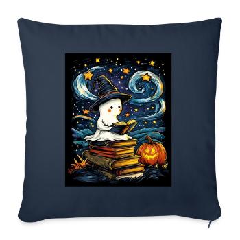 Cadeau d’Halloween Femmes Hommes Enfants Décoration - Housse de coussin décorative 45 x 45 cm - bleu marine - Devant