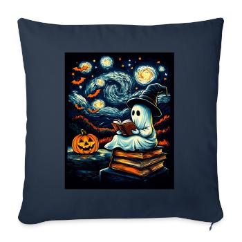 Cadeau d’Halloween Femmes Hommes Enfants Décoration - Housse de coussin décorative 45 x 45 cm - bleu marine - Devant