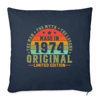 Vinatge 1974 Birthday Gift - Sofa pillowcase 17,3'' x 17,3'' (45 x 45 cm) - navy - Front
