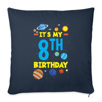 8th Birthday Boys 8 Years Astronaut Birthday - Sofa pillowcase 17,3'' x 17,3'' (45 x 45 cm) - navy - Front