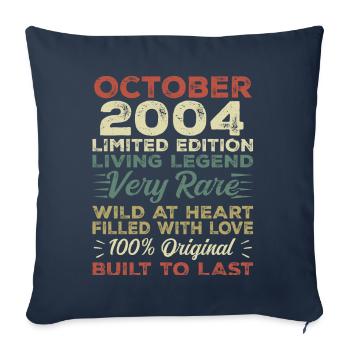 2004 Oktober 2004 Geburtstag Oktober 2004 Original - Sofakissenbezug 45 x 45 cm - Navy - Vorne