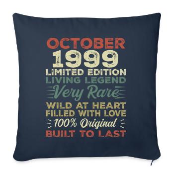 1999 Oktober 1999 Geburtstag Oktober 1999 Original - Sofakissenbezug 45 x 45 cm - Navy - Vorne