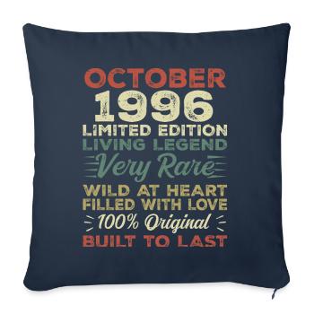 1996 Octobre 1996 Anniversaire Octobre 1996 Original - Housse de coussin décorative 45 x 45 cm - bleu marine - Devant