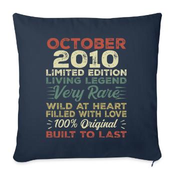 2010 October 2010 Birthday October 2010 Original - Sofa pillowcase 17,3'' x 17,3'' (45 x 45 cm) - navy - Front