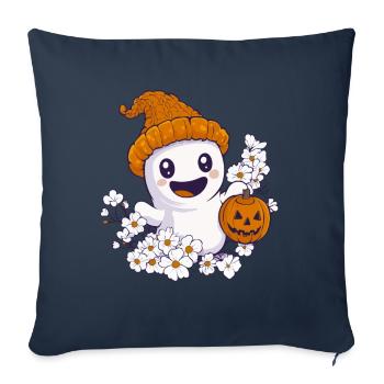 Halloween Fantôme Cadeau Femmes Hommes Enfants Décoration - Housse de coussin décorative 45 x 45 cm - bleu marine - Devant