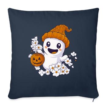 Halloween Fantôme Cadeau Femmes Hommes Enfants Décoration - Housse de coussin décorative 45 x 45 cm - bleu marine - Devant