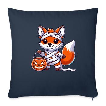 Renard Halloween Maman Enfants Femmes Hommes Renard - Housse de coussin décorative 45 x 45 cm - bleu marine - Devant