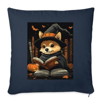 Halloween Cadeau Femmes Chien Hommes Enfants Décoration - Housse de coussin décorative 45 x 45 cm - bleu marine - Devant