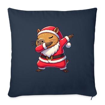 Weihnachten Capybara Santa Funny Wasserschwein - Sofakissenbezug 45 x 45 cm - Navy - Vorne