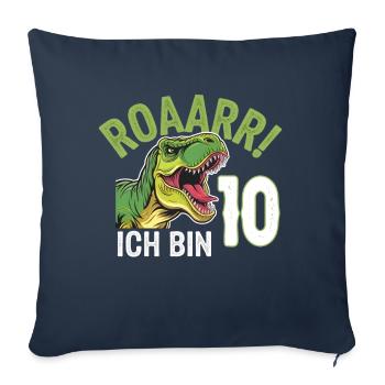 10th Birthday 10 Years Dino Dinosaur Fan - Sofa pillowcase 17,3'' x 17,3'' (45 x 45 cm) - navy - Front