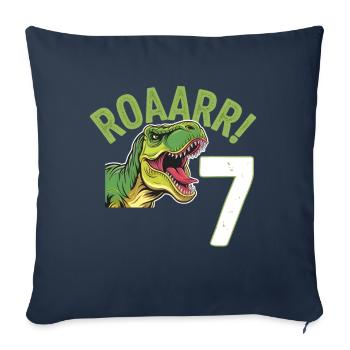 7th Birthday 7 Years Dino Dinosaur Fan - Sofa pillowcase 17,3'' x 17,3'' (45 x 45 cm) - navy - Front