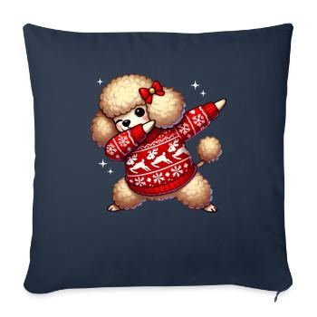 Christmas Poodle Lover Poodle Ugly - Sofa pillowcase 17,3'' x 17,3'' (45 x 45 cm) - navy - Front