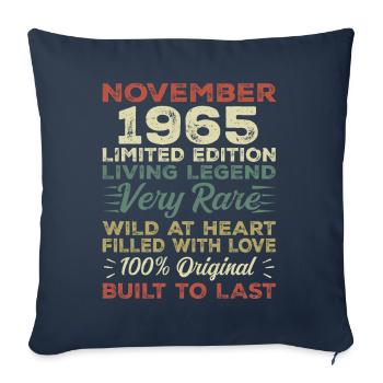 Légende Depuis Novembre 1965 Millésime Novembre 1965 - Housse de coussin décorative 45 x 45 cm - bleu marine - Devant