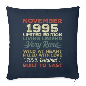Légende Depuis Novembre 1995 Millésime Novembre 1995 - Housse de coussin décorative 45 x 45 cm - bleu marine - Devant