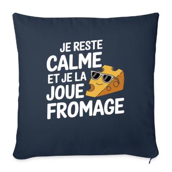 I stay calm and I play it cool cheese relax - Sofa pillowcase 17,3'' x 17,3'' (45 x 45 cm) - navy - Front