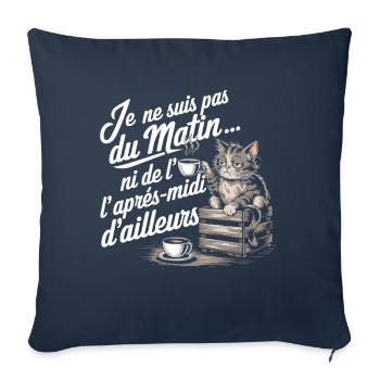 Ich bin keine morgendliche Katze Humor Kaffee - Sofakissenbezug 45 x 45 cm - Navy - Vorne