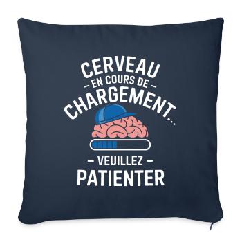 Brain Loading Wait Funny - Sofa pillowcase 17,3'' x 17,3'' (45 x 45 cm) - navy - Front