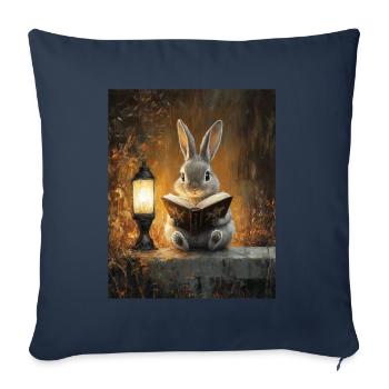 Halloween Lapin Cadeau Femmes Hommes Enfants Décoration - Housse de coussin décorative 45 x 45 cm - bleu marine - Devant
