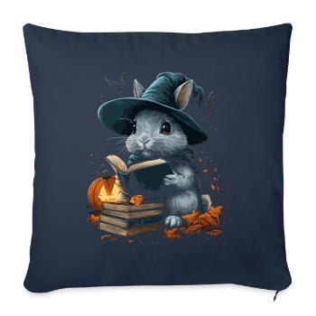 Halloween Lapin Cadeau Femmes Hommes Enfants Décoration - Housse de coussin décorative 45 x 45 cm - bleu marine - Devant