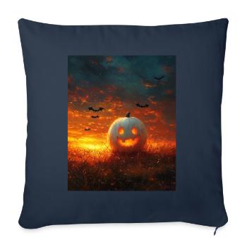 Cadeau d’Halloween Femmes Citrouille Hommes Enfants - Housse de coussin décorative 45 x 45 cm - bleu marine - Devant