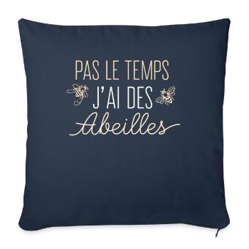 Pas Le Temps J'ai Des Abeilles Humour Apiculteur - Housse de coussin décorative 45 x 45 cm - bleu marine - Devant