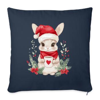 Bunny Coffee Christmas Decoration Women Men Children - Sofa pillowcase 17,3'' x 17,3'' (45 x 45 cm) - navy - Front