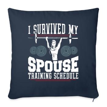 Plan d’entraînement physique Plan d’entraînement Conjoint survivant - Housse de coussin décorative 45 x 45 cm - bleu marine - Devant