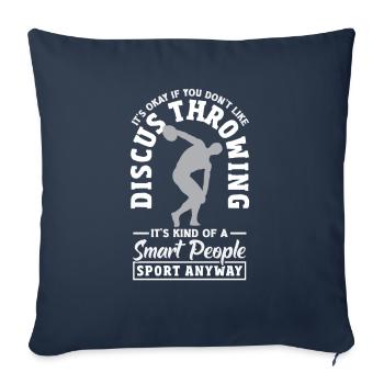 Lancer du disque Athlète Cadeau d’athlète - Housse de coussin décorative 45 x 45 cm - bleu marine - Devant