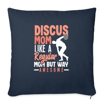 Lancer du disque Athlète Cadeau d’athlète - Housse de coussin décorative 45 x 45 cm - bleu marine - Devant
