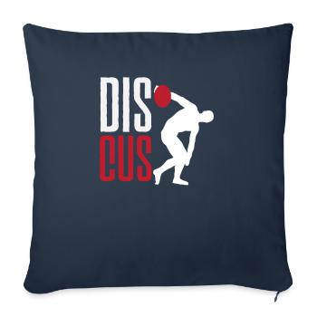 Lancer du disque Athlète Cadeau d’athlète - Housse de coussin décorative 45 x 45 cm - bleu marine - Devant