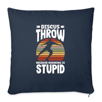 Lancer du disque Athlète Cadeau d’athlète - Housse de coussin décorative 45 x 45 cm - bleu marine - Devant