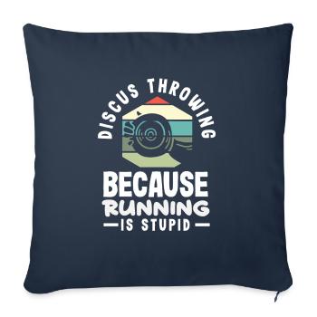 Lancer du disque Athlète Cadeau d’athlète - Housse de coussin décorative 45 x 45 cm - bleu marine - Devant