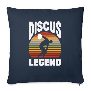Lancer du disque Athlète Cadeau d’athlète - Housse de coussin décorative 45 x 45 cm - bleu marine - Devant