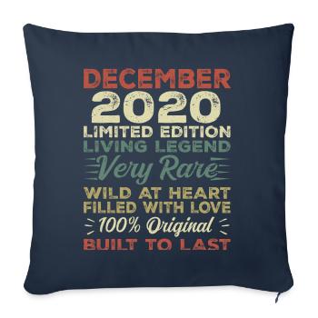Dezember 2020 - Geburtstag Dezember 2020 Jahr - Sofakissenbezug 45 x 45 cm - Navy - Vorne