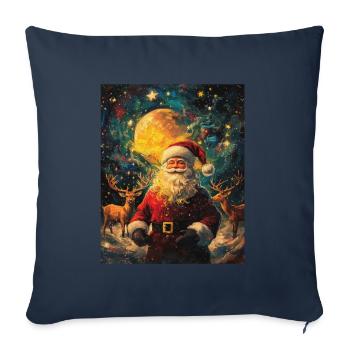 Weihnachtsmann Frauen Männer Kinder Weihnachten - Sofakissenbezug 45 x 45 cm - Navy - Vorne
