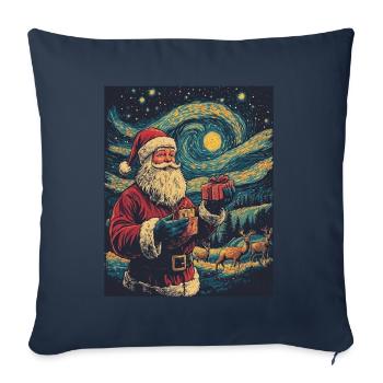 Weihnachtsmann Frauen Männer Kinder Weihnachten - Sofakissenbezug 45 x 45 cm - Navy - Vorne