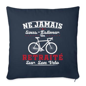A pensioner on his bike humor cycling retirement - Sofa pillowcase 17,3'' x 17,3'' (45 x 45 cm) - navy - Front