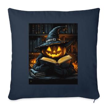Cadeau d’Halloween Femmes Citrouille Hommes Enfants - Housse de coussin décorative 45 x 45 cm - bleu marine - Devant