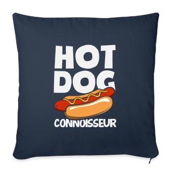 Hot Dog Connoisseur Delight for Gourmets - Sofa pillowcase 17,3'' x 17,3'' (45 x 45 cm) - navy - Front