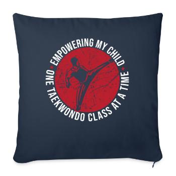 Tae Kwon Do Taekwon-Do Coups de pied Taekwondo Parents - Housse de coussin décorative 45 x 45 cm - bleu marine - Devant