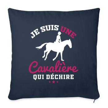 Ich bin ein Reiter, der Geschenke zerreißt - Sofakissenbezug 45 x 45 cm - Navy - Vorne