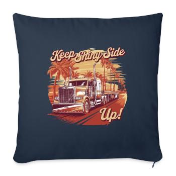 Trucker Keep The Shiny Side Up - Sofakissenbezug 45 x 45 cm - Navy - Vorne