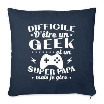 A geek and a great dad - Sofa pillowcase 17,3'' x 17,3'' (45 x 45 cm) - navy - Front