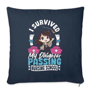 École d’infirmières pour filles en soins de santé - Housse de coussin décorative 45 x 45 cm - bleu marine - Devant