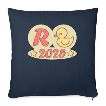 Canard Pension 2025 Pension Retraite Grand-père Mamie Retraité - Housse de coussin décorative 45 x 45 cm - bleu marine - Devant
