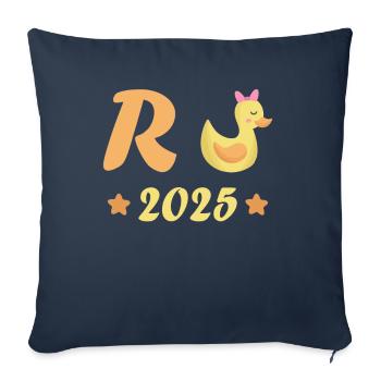 Canard Pension 2025 Pension Retraite Grand-père Mamie Retraité - Housse de coussin décorative 45 x 45 cm - bleu marine - Devant