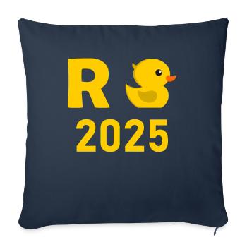 Canard Pension 2025 Pension Retraite Grand-père Mamie Retraité - Housse de coussin décorative 45 x 45 cm - bleu marine - Devant