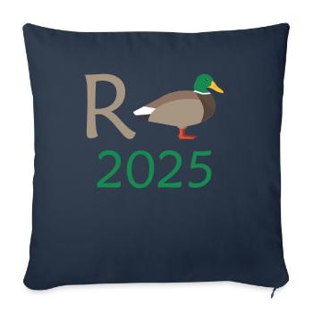 Canard Pension 2025 Pension Retraite Grand-père Mamie Retraité - Housse de coussin décorative 45 x 45 cm - bleu marine - Devant